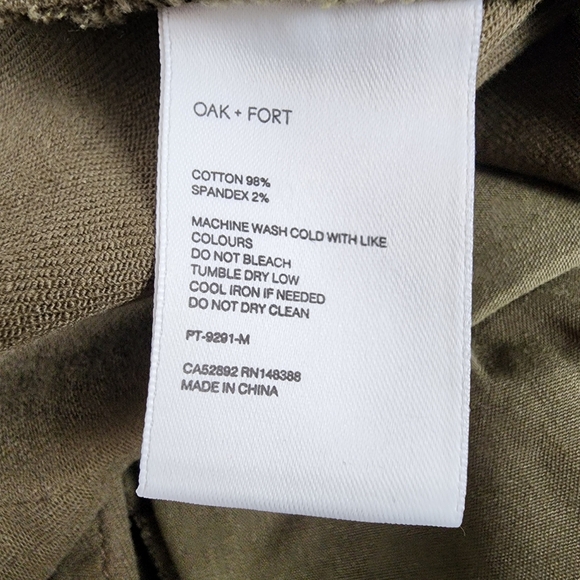 OAK + FORT Cotton Twill Ankle  Pant Straight Leg Tobacco Size 32 - Picture 9 of 9